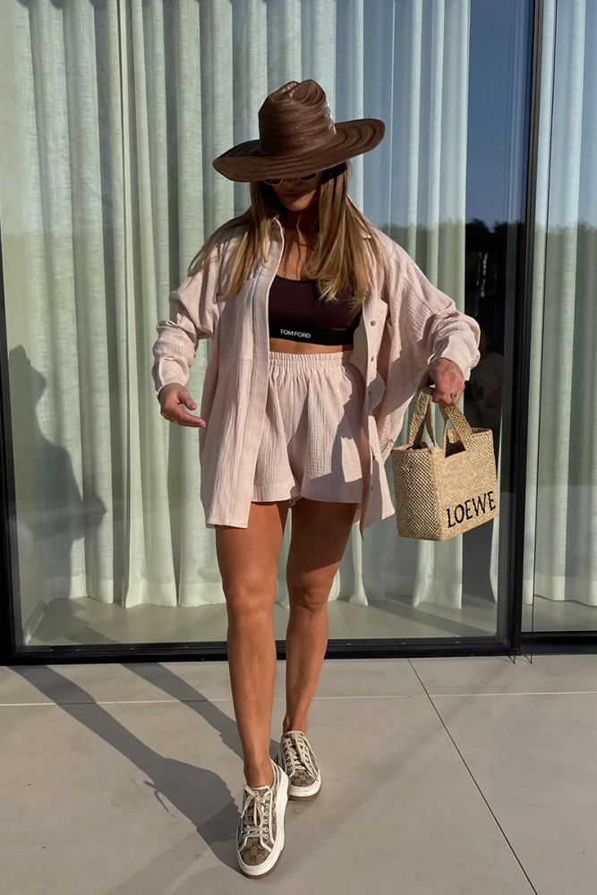 Sheila - Damskie Szorty bawełniane beżowe 'Amar Beige'