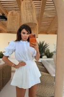 Sheila – Women’s White Set with Decorative Trims ‘Preseline’**