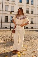 Sheila – Women’s Nordic-patterned cardigan in cream – 'Babbie'