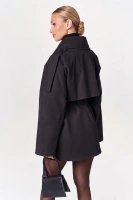 Sheila – Women’s black trench coat with a high collar “Maison”