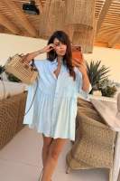 Sheila - Damska Sukienka z jeansowej tkaniny z efektem sprania 'Katia'
